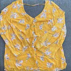 Floral printed button up blouse